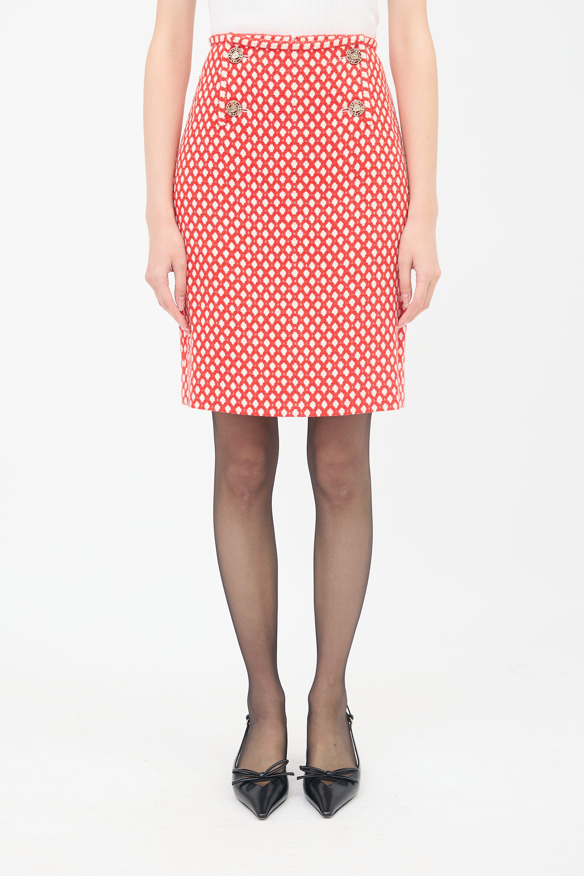 Chanel Spring 2008 Tweed Midi Skirt