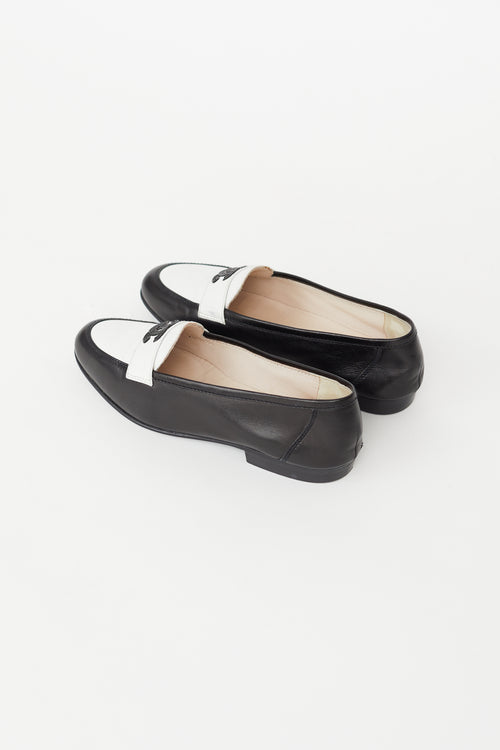 Chanel Spring 1994 Black & White Leather Loafer
