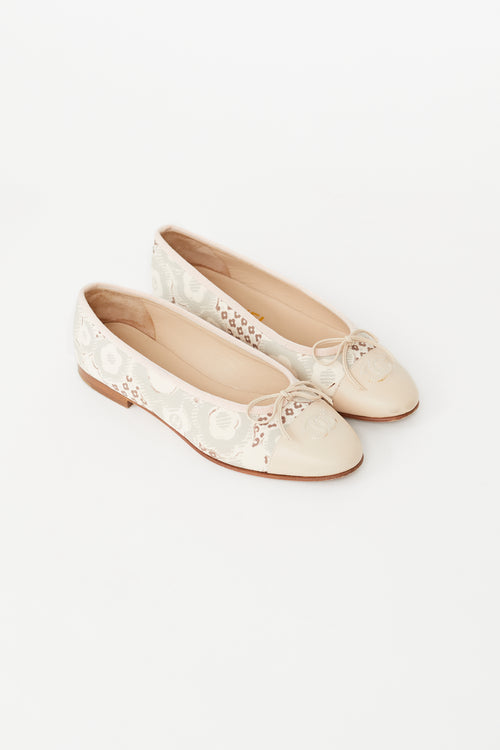 Chanel Spring 2005 Pink & Beige Ballet Flat