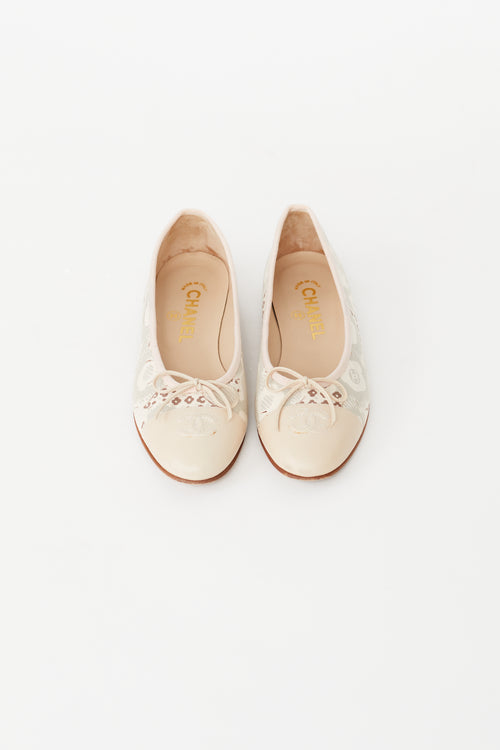 Chanel Spring 2005 Pink & Beige Ballet Flat