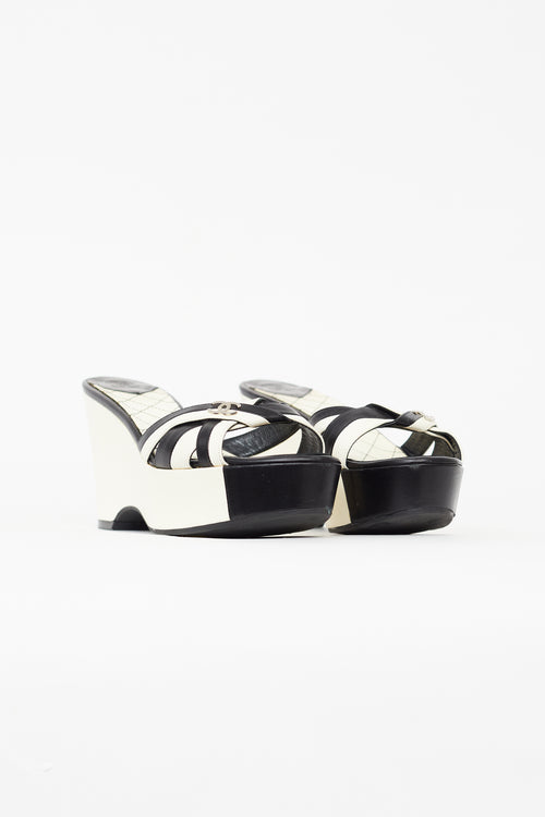 Chanel Spring 2006 Black & Cream Platform Mule