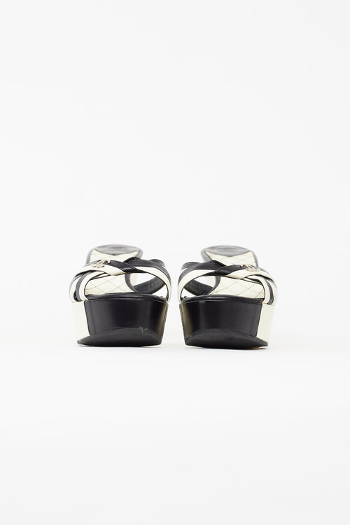 Chanel Spring 2006 Black & Cream Platform Mule