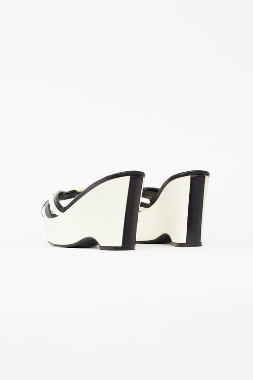Chanel Spring 2006 Black & Cream Platform Mule