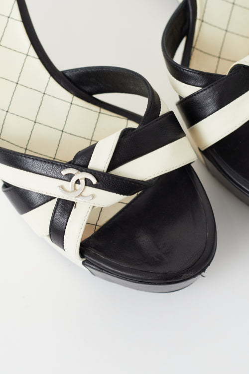 Chanel Spring 2006 Black & Cream Platform Mule