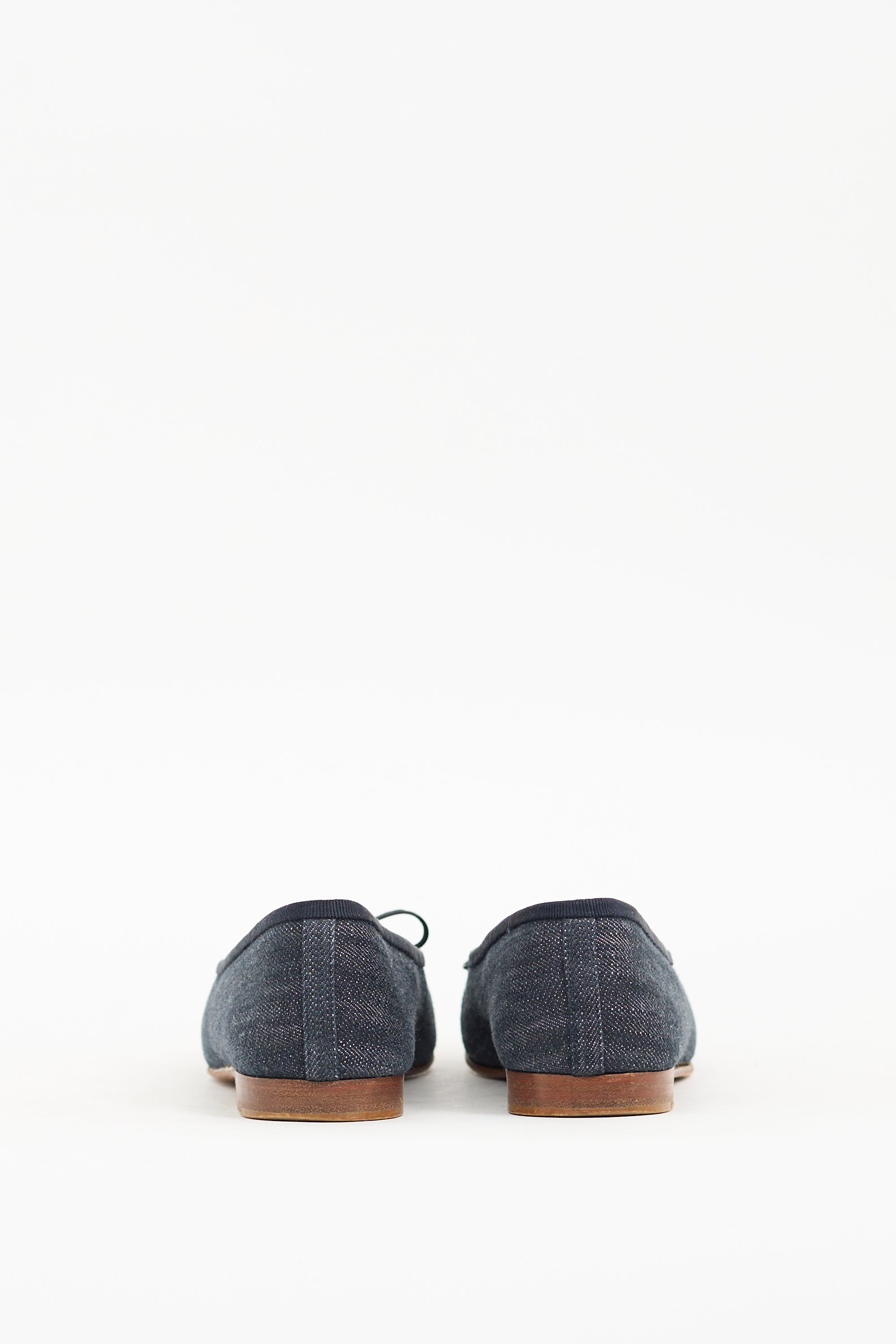 Chanel Spring 2006 Dark Wash Denim CC Flat