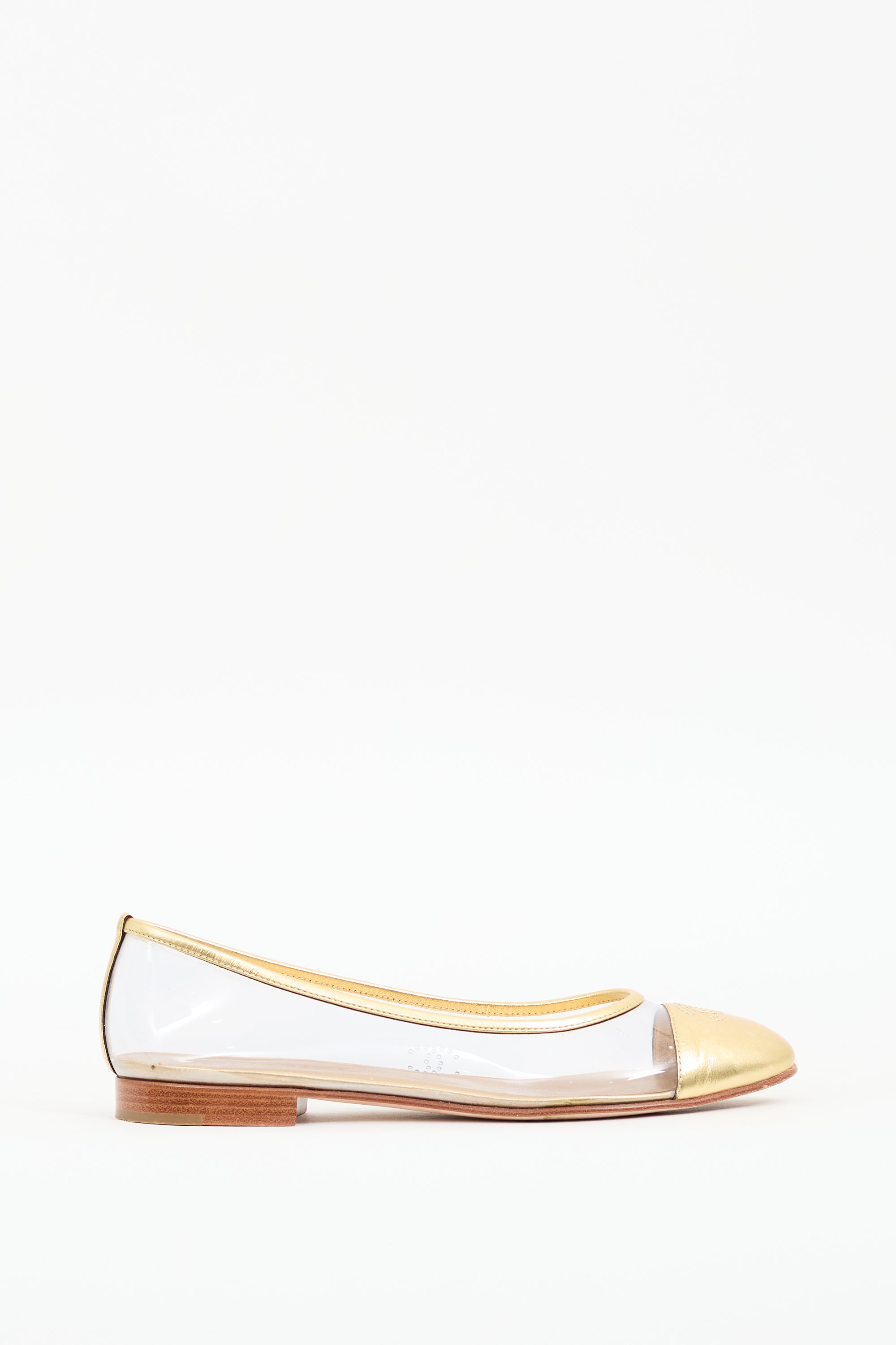 Chanel Spring 2007 Gold & Clear CC Flat