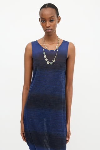 Chanel Striped Sleeveless Knit Dress