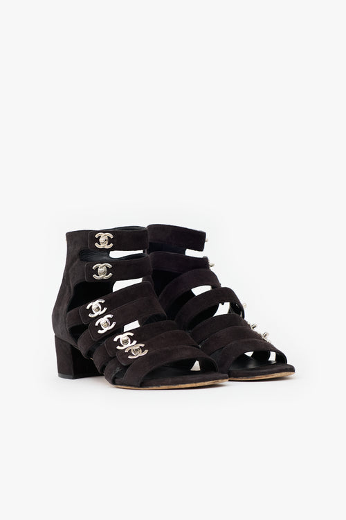 Chanel Suede CC Gladiator Sandal