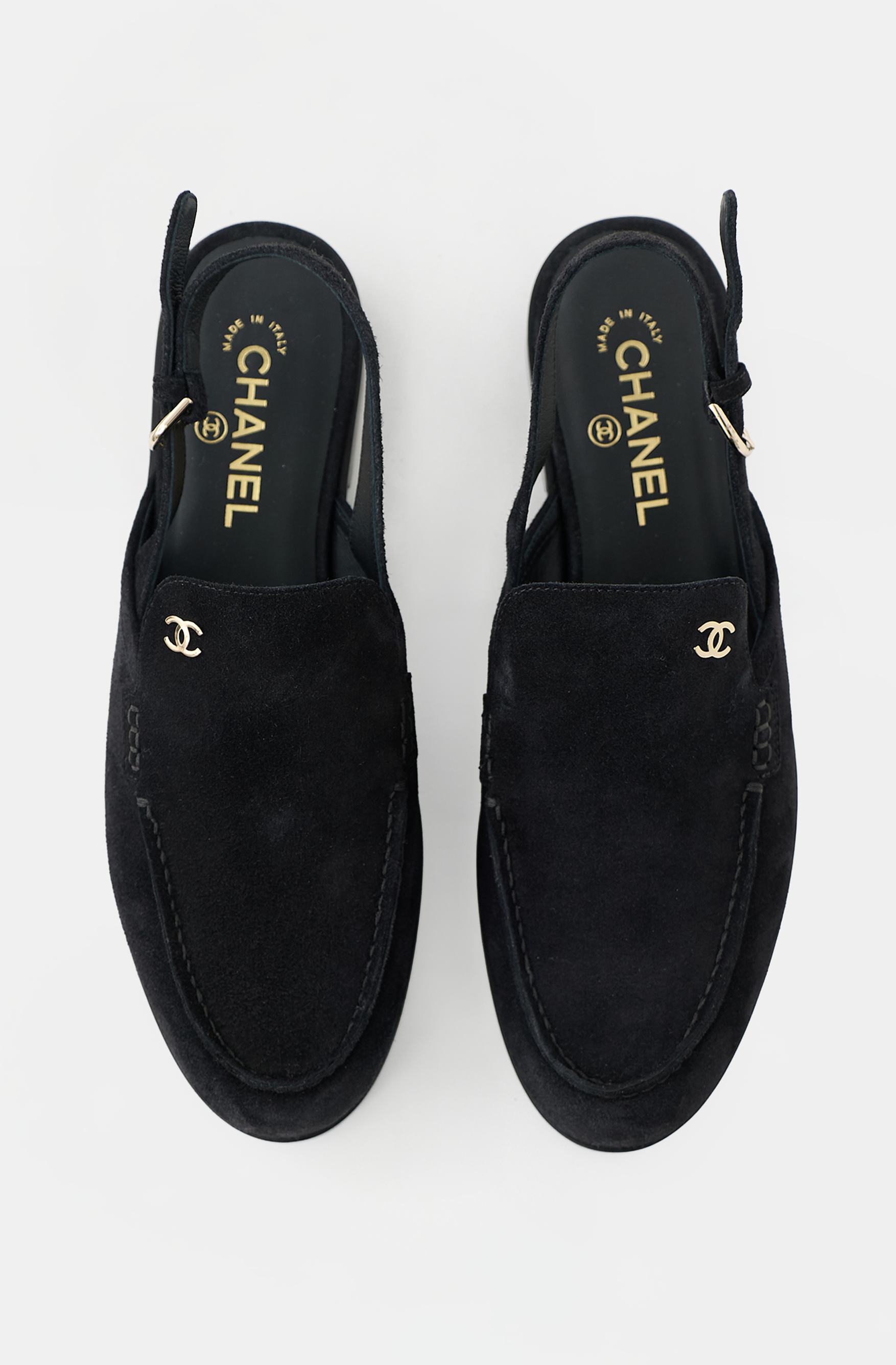 Chanel Suede CC Slingback Mule