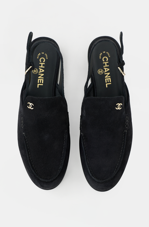 Chanel Suede CC Slingback Mule