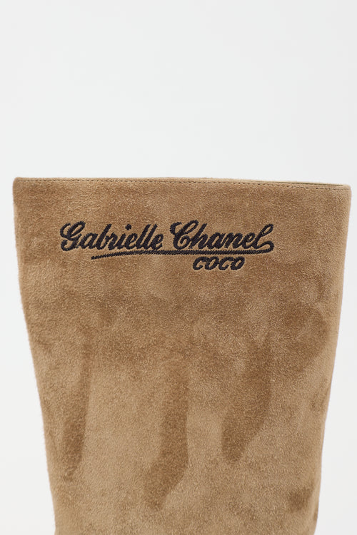 Chanel Suede Gabrielle Coco CC Boot