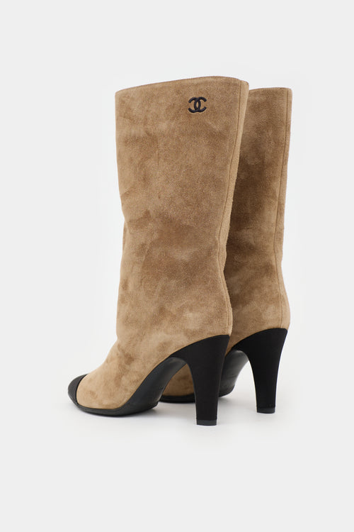 Chanel Suede Gabrielle Coco CC Boot