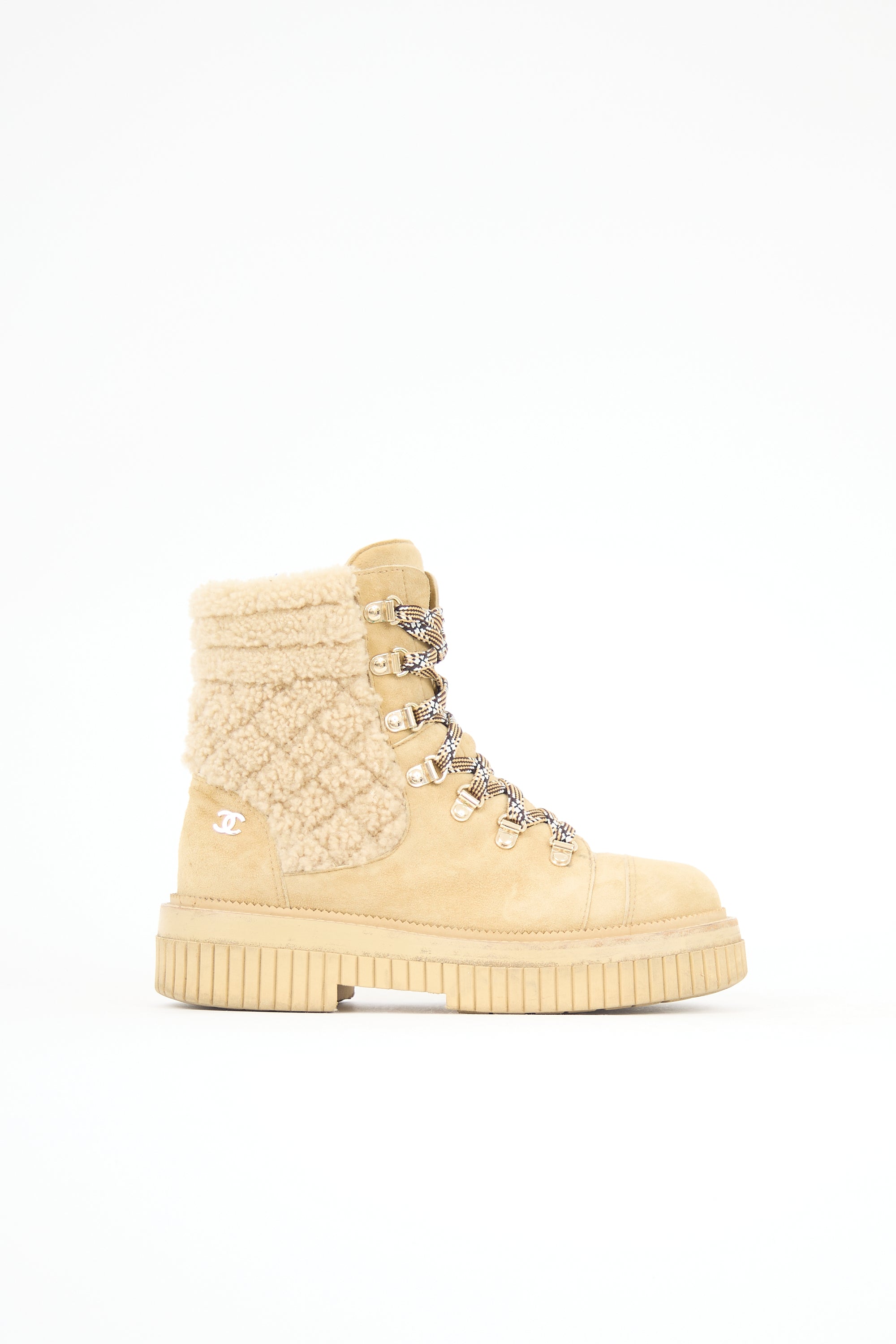 Chanel Suede & Shearling CC Boot