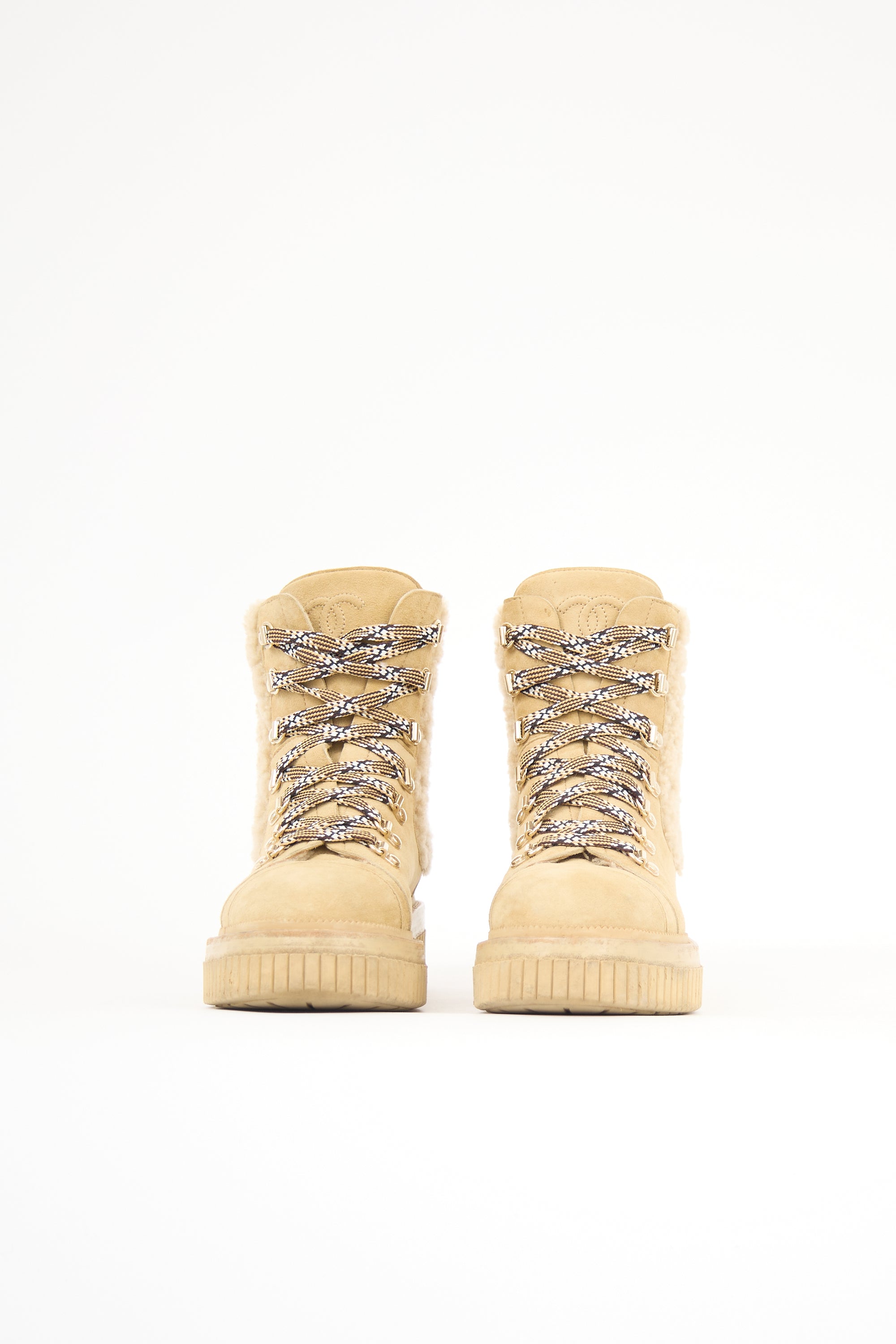 Chanel Suede & Shearling CC Boot