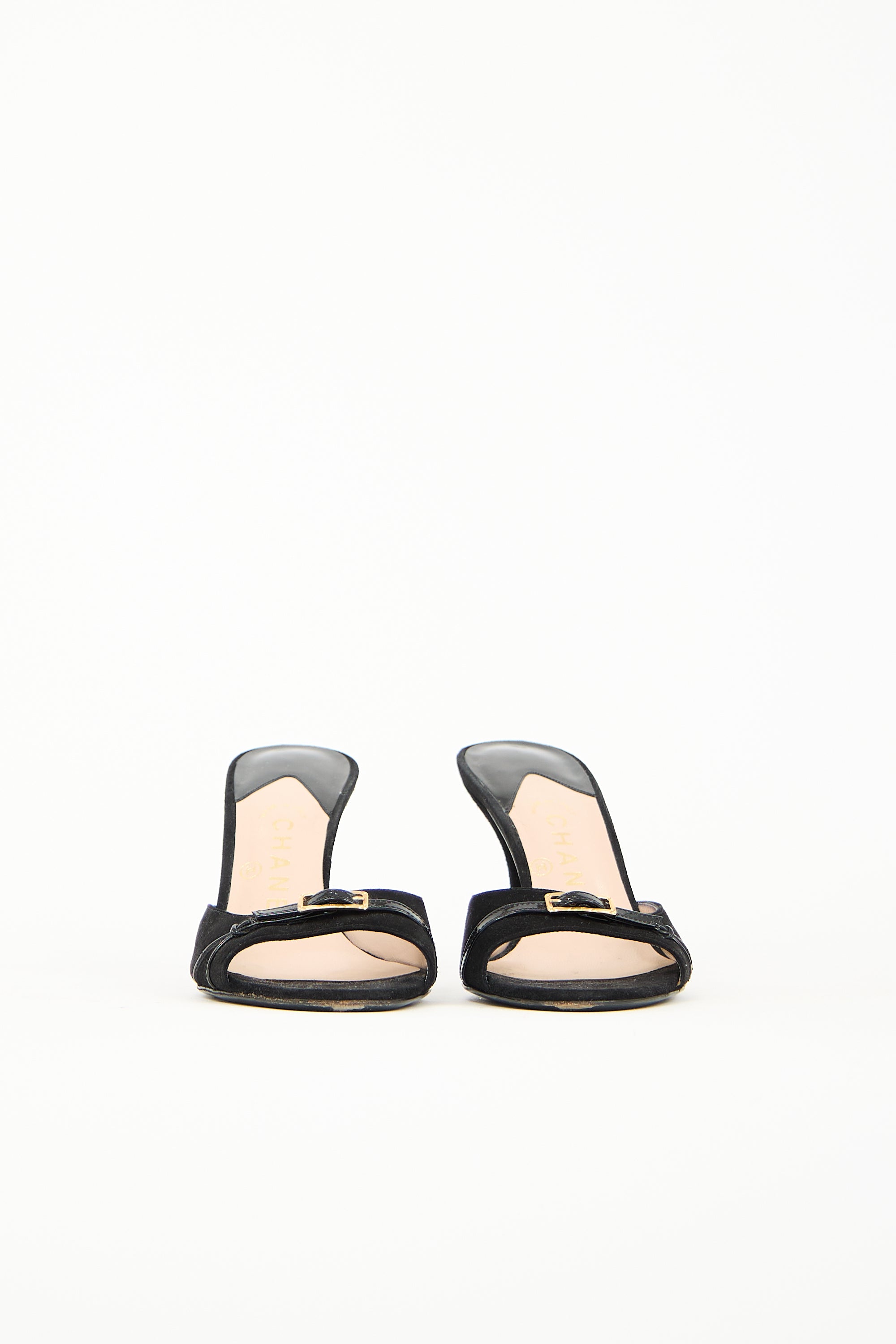 Chanel Suede Buckle Mule