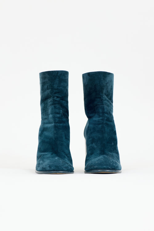 Chanel Suede CC Ankle Boot