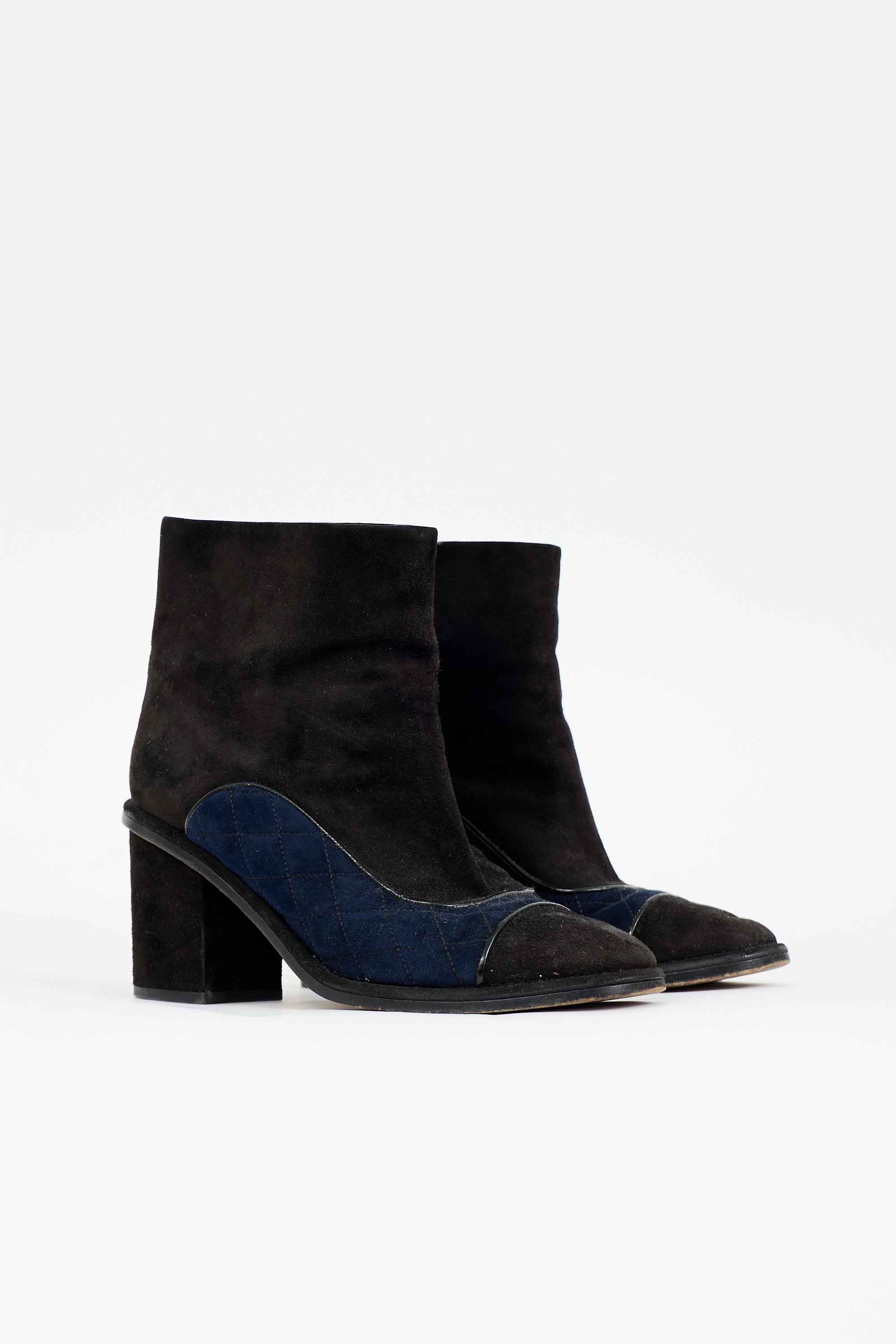 Chanel Suede CC Quilted Boot