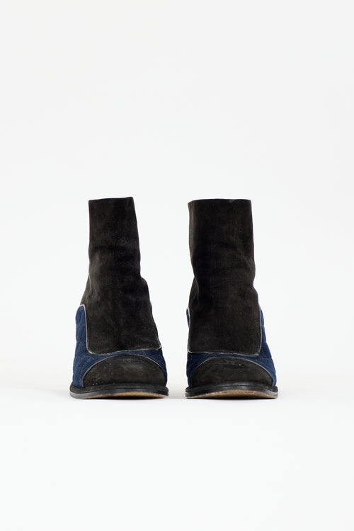 Chanel Suede CC Quilted Boot