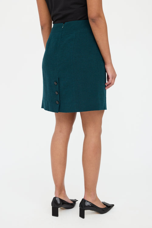 Chanel FW 1998 Green Wool Skirt Suit