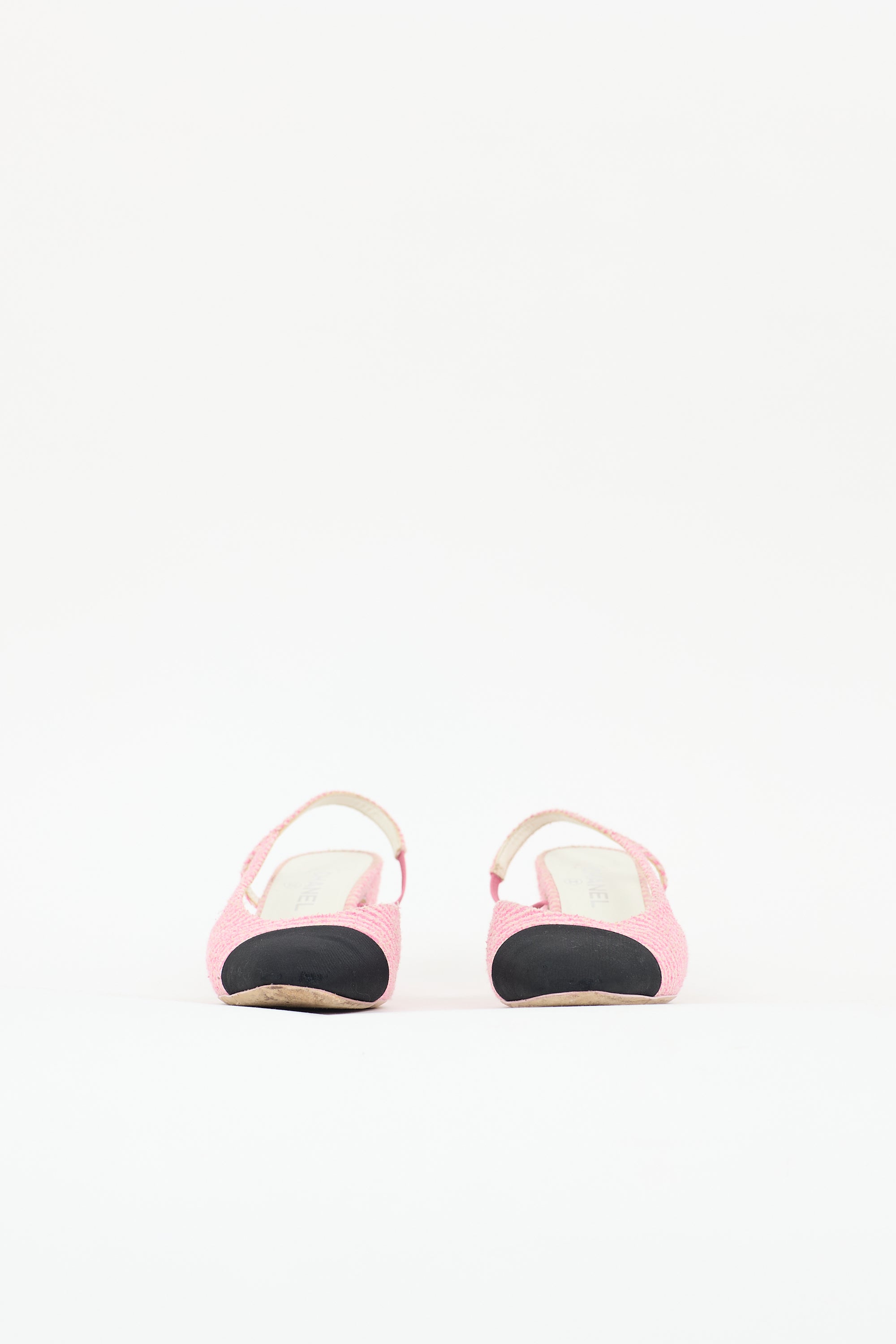 Chanel Terry Striped Slingback Pump
