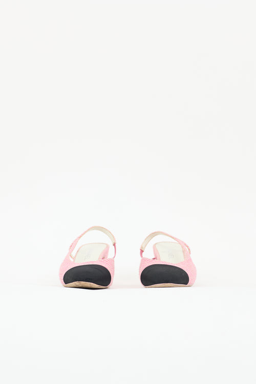 Chanel Terry Striped Slingback Pump