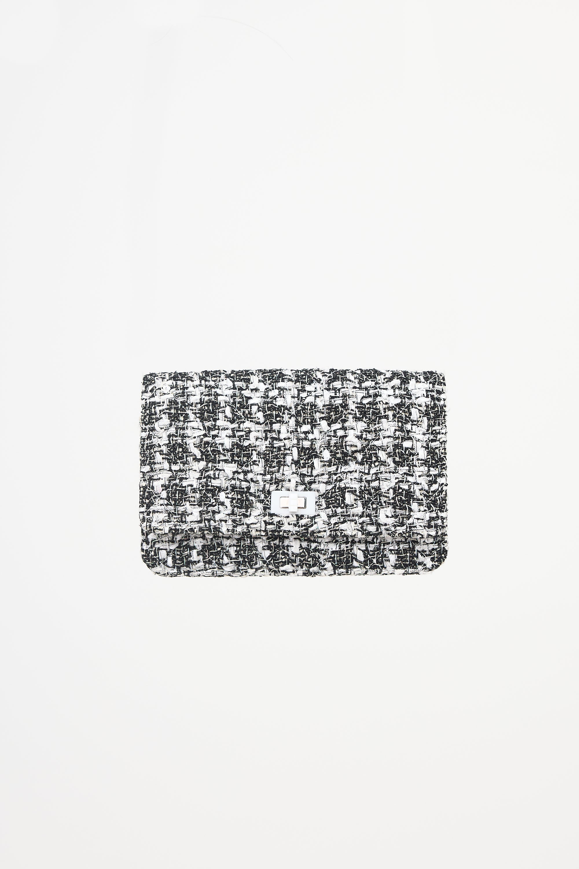 Chanel 2019 Quilted Tweed Mini 2.55 Flap Bag