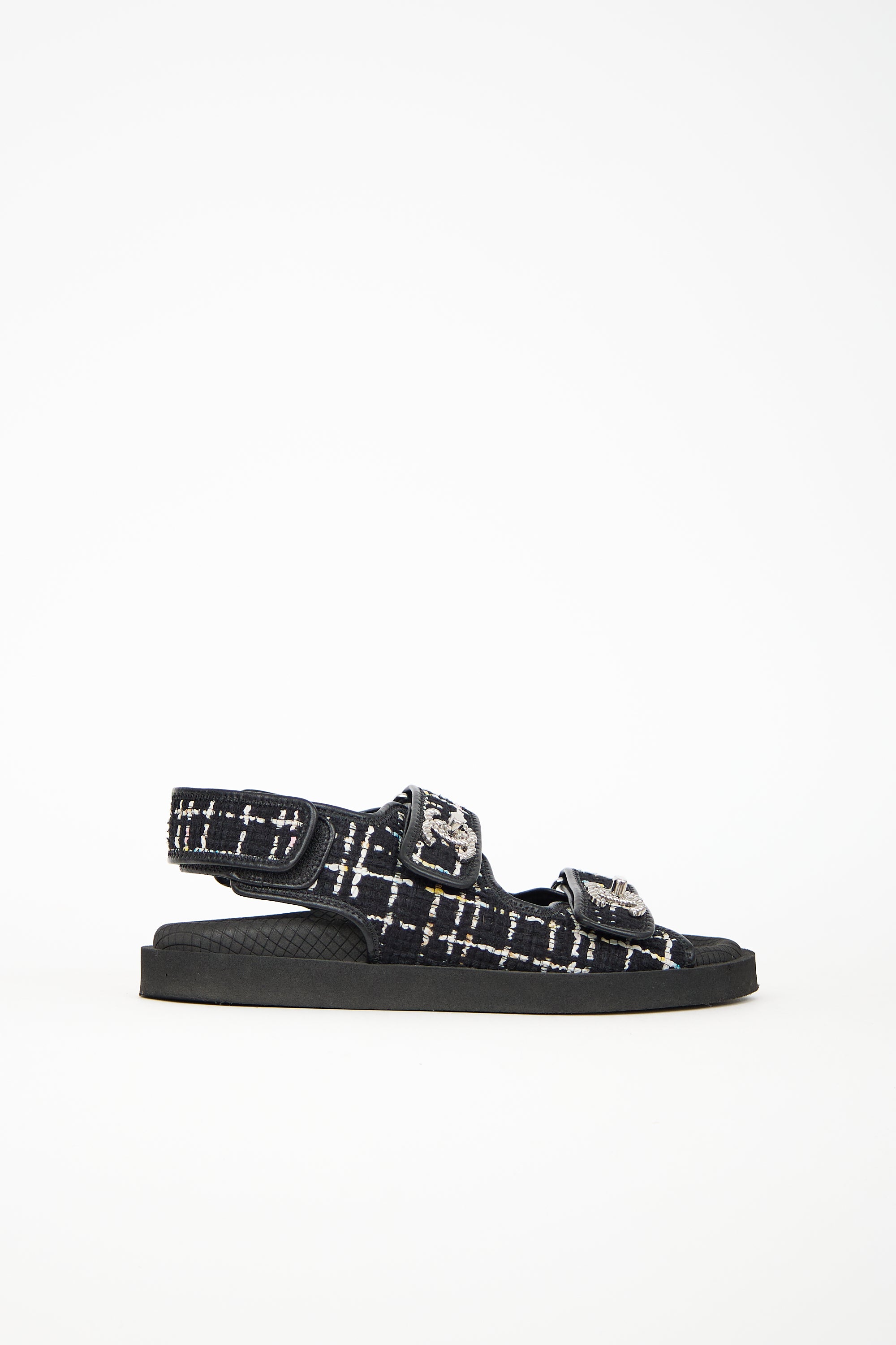 Chanel Tweed CC Dad Sandal