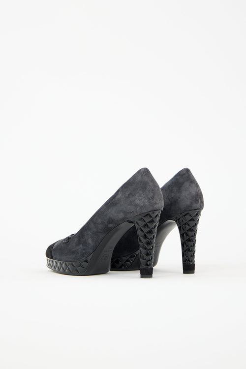 Chanel Two Tone Suede CC Pump