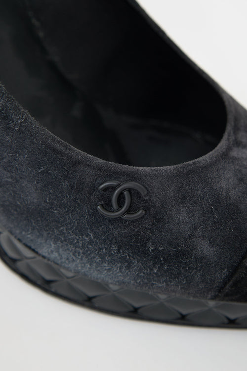 Chanel Two Tone Suede CC Pump