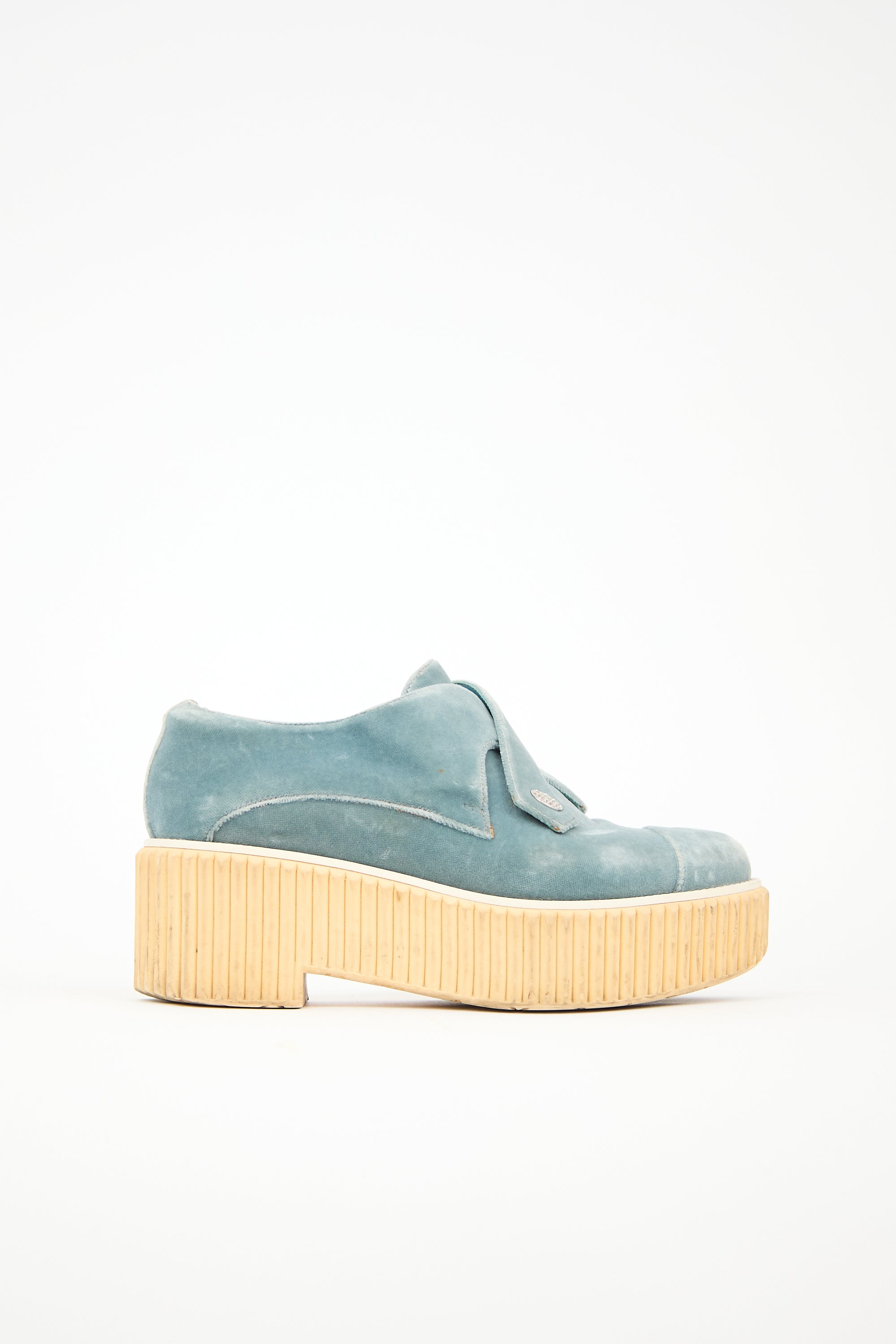Chanel Velvet Platform Loafer