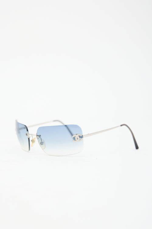 Chanel Vintage 4017D Rimless CC Sunglasses