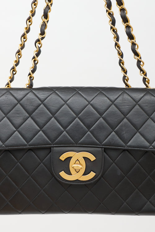 Chanel Vintage Matelassé Jumbo Classic Flap Bag