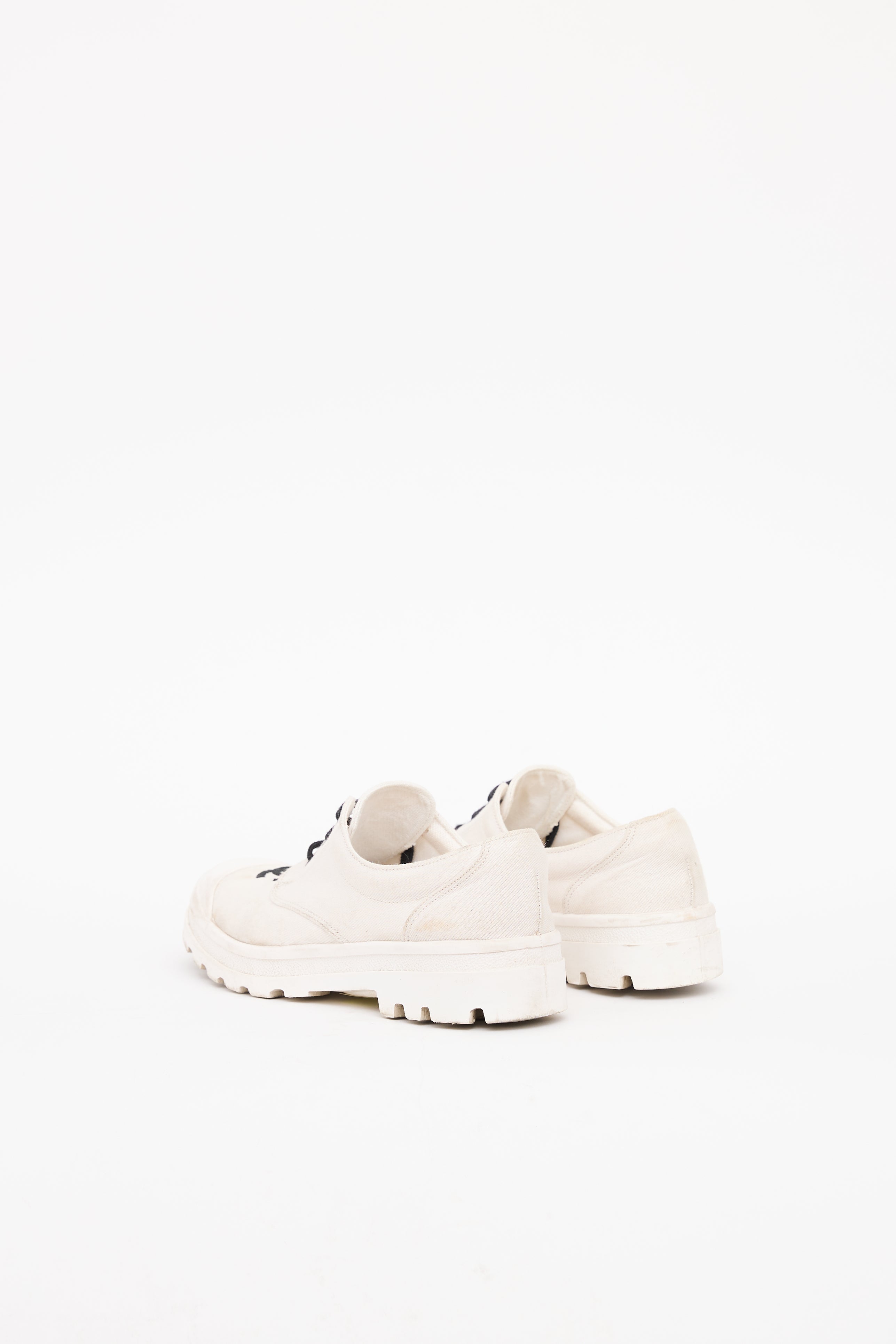 Chanel White CC Canvas Sneaker