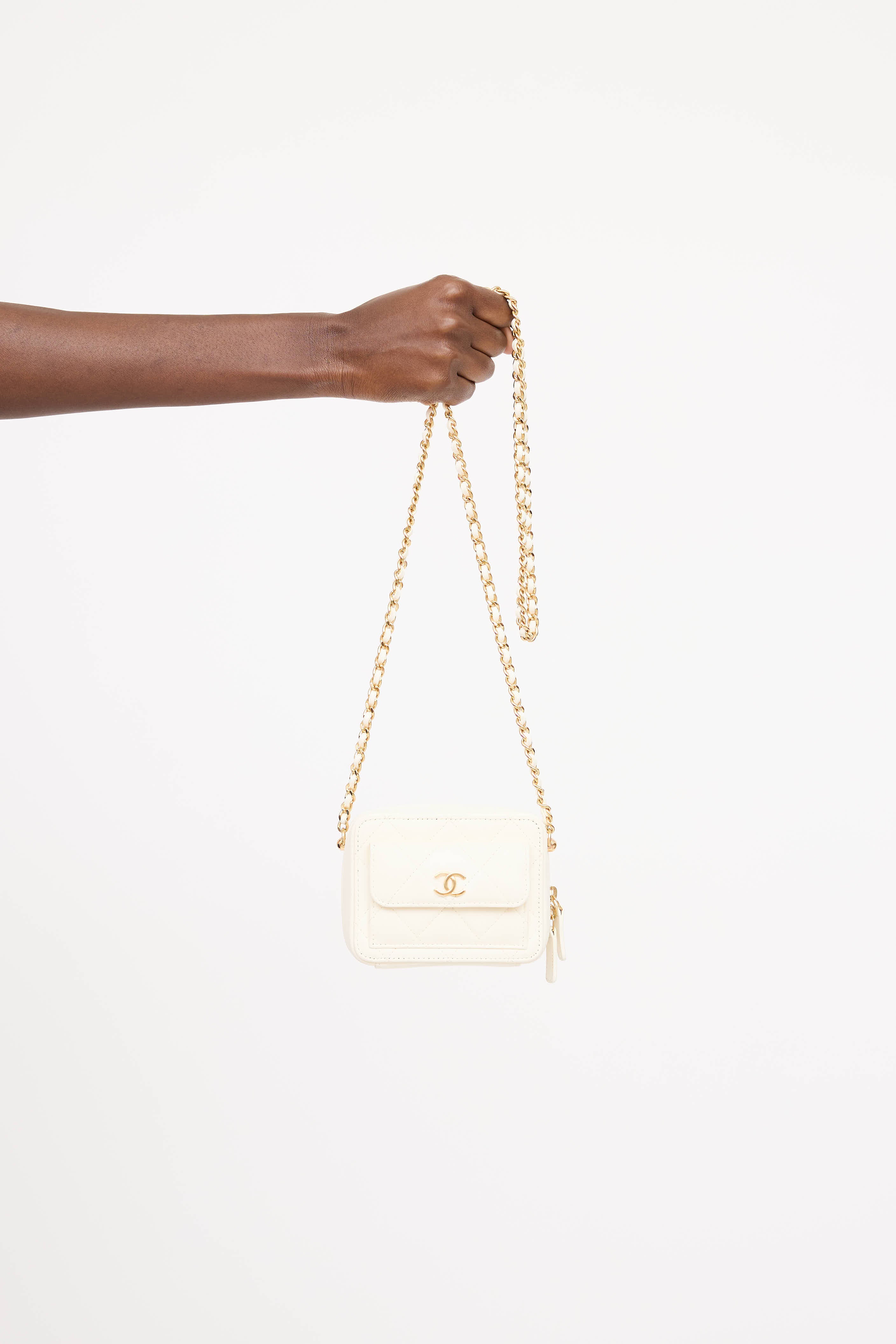 Chanel Leather Quilted Mini Vanity Bag