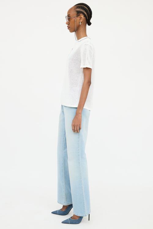 Chanel White & Multi Colour S/S 2019 Embroidered Top