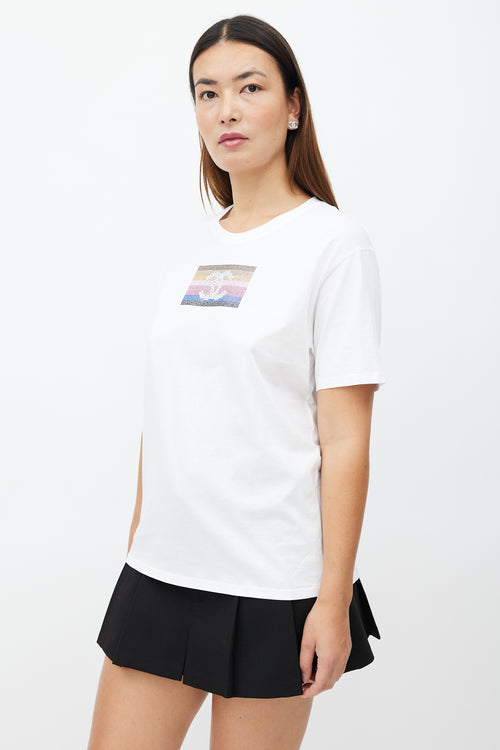 Chanel White & Multi Sequin T-Shirt