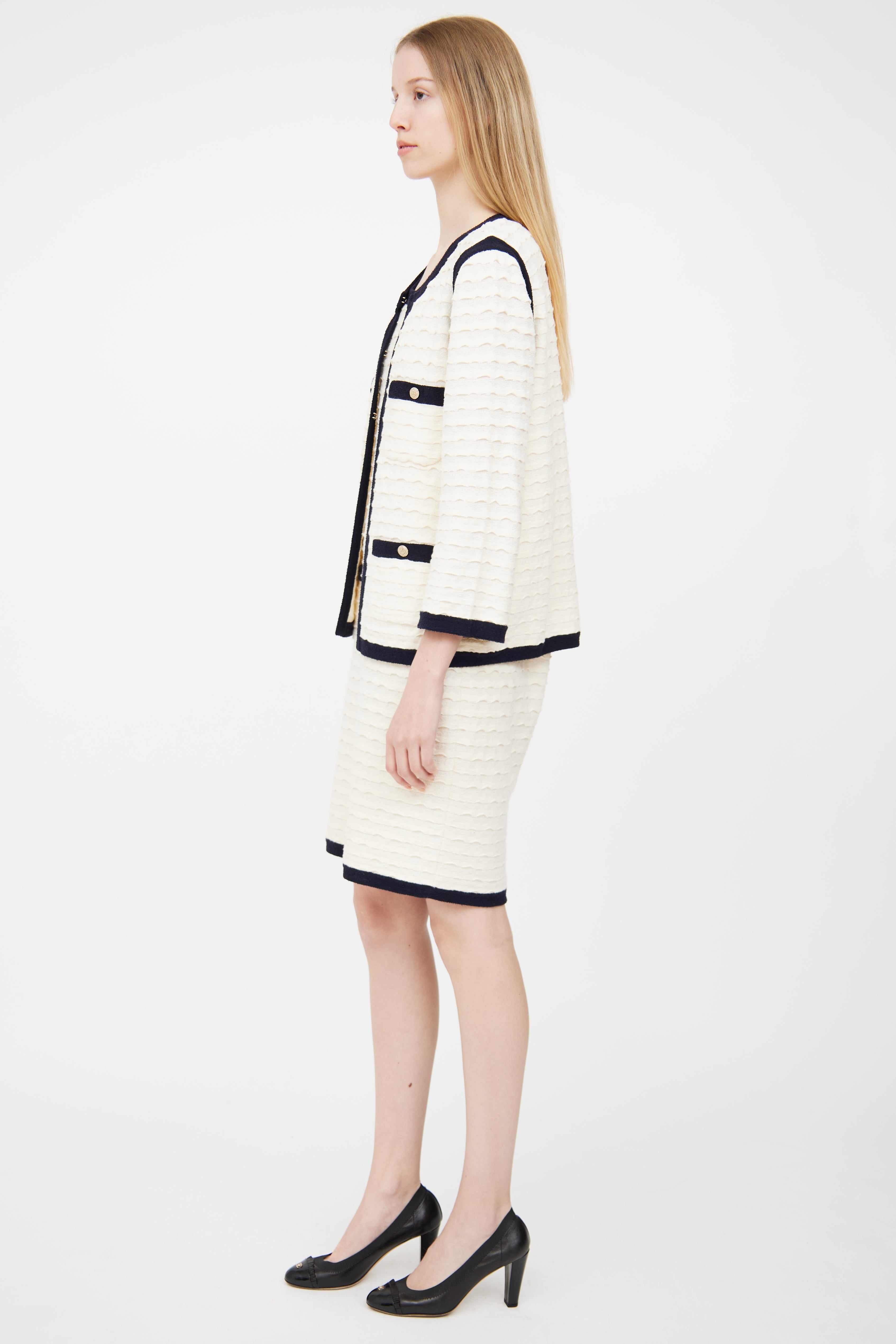 Chanel Cruise 2012 White & Navy Co-Ord Set