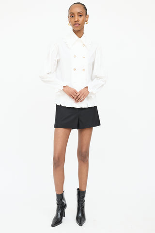 Chanel Double Breasted Ruffled Shirt
