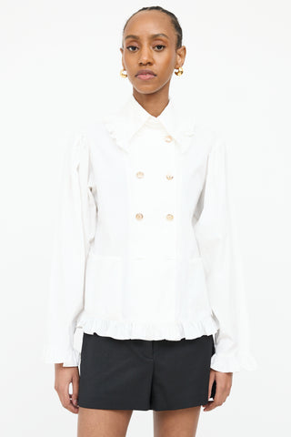 Chanel Double Breasted Ruffled Shirt