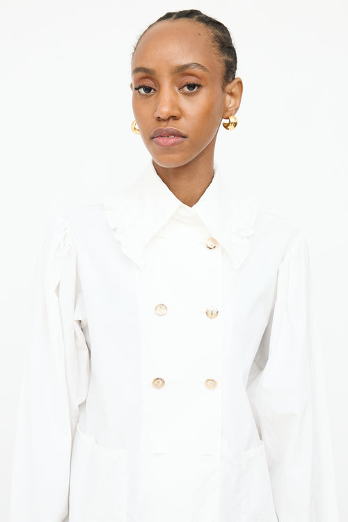 Chanel Double Breasted Ruffled Shirt