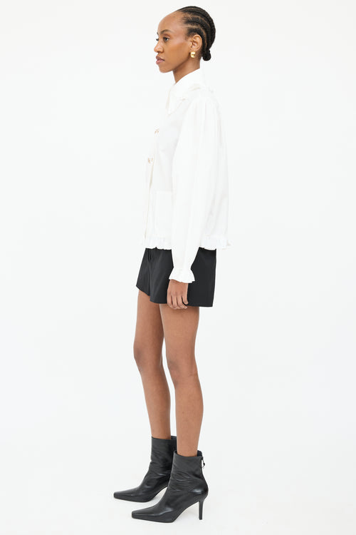 Chanel Double Breasted Ruffled Shirt