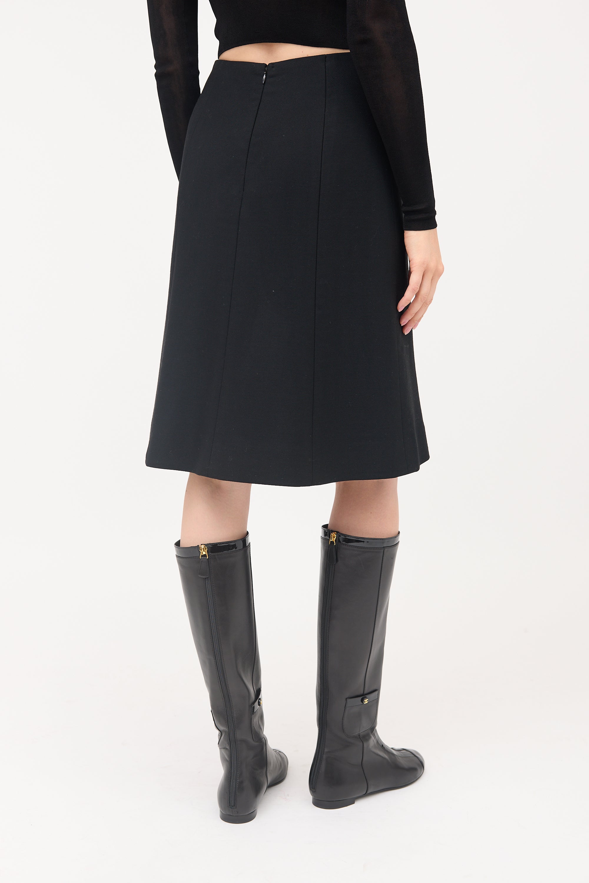 Chanel Wool A-Line Skirt