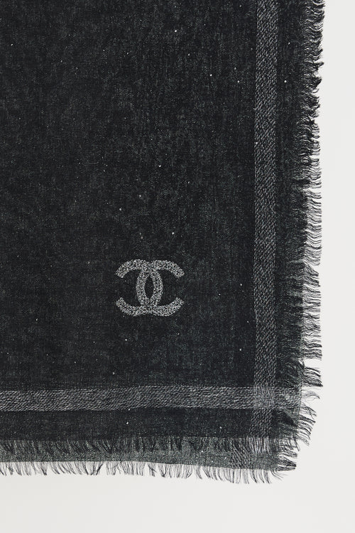 Chanel Wool Metallic CC Scarf