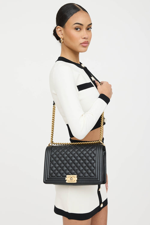 Chanel 2015 Medium Caviar Boy Bag