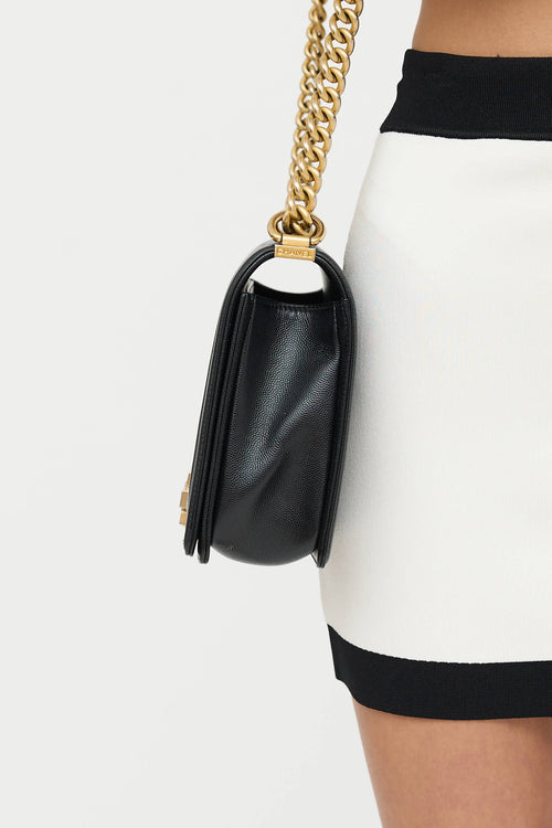 Chanel 2018 Medium Caviar Boy Bag