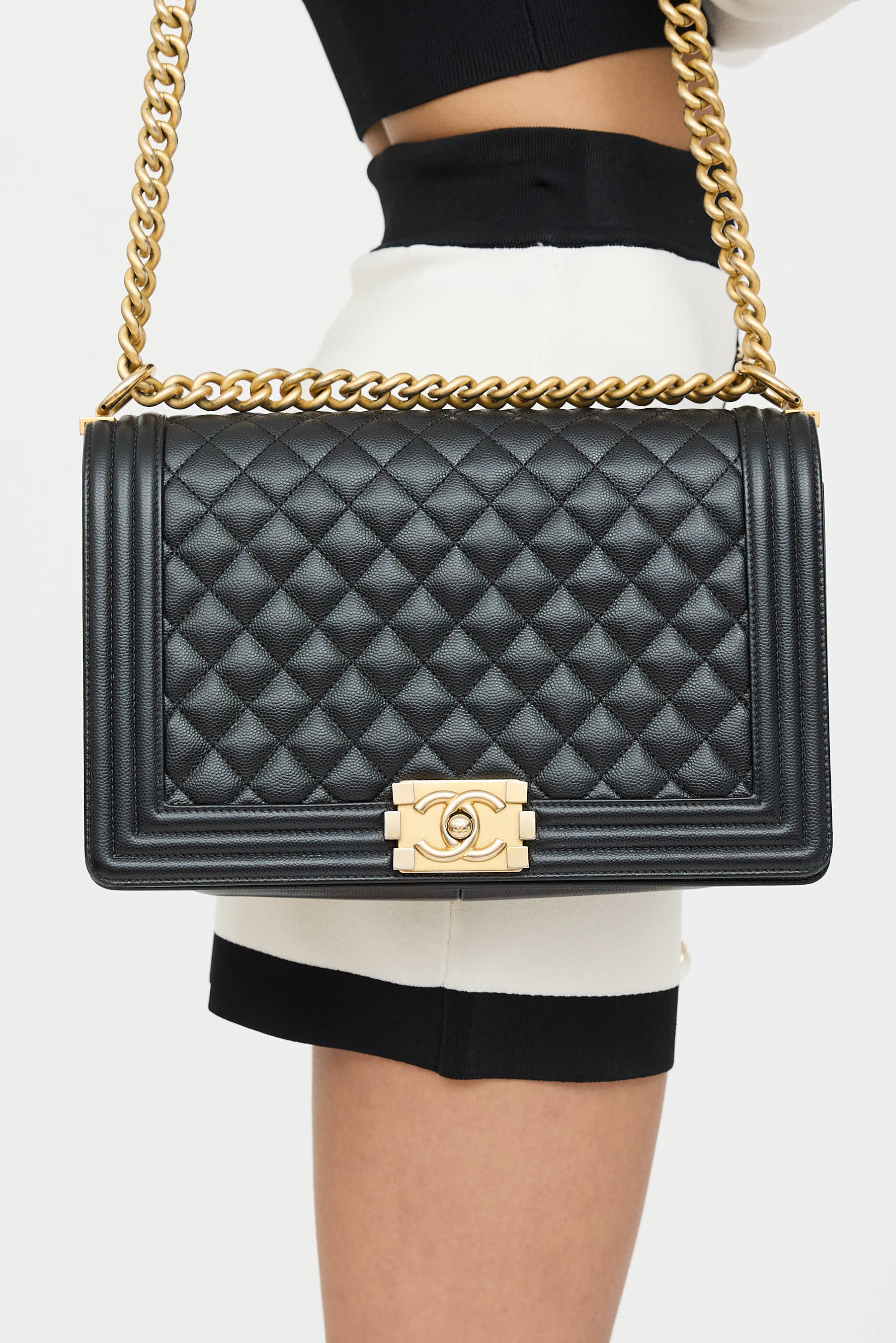 Chanel 2019 Medium Caviar Boy Bag