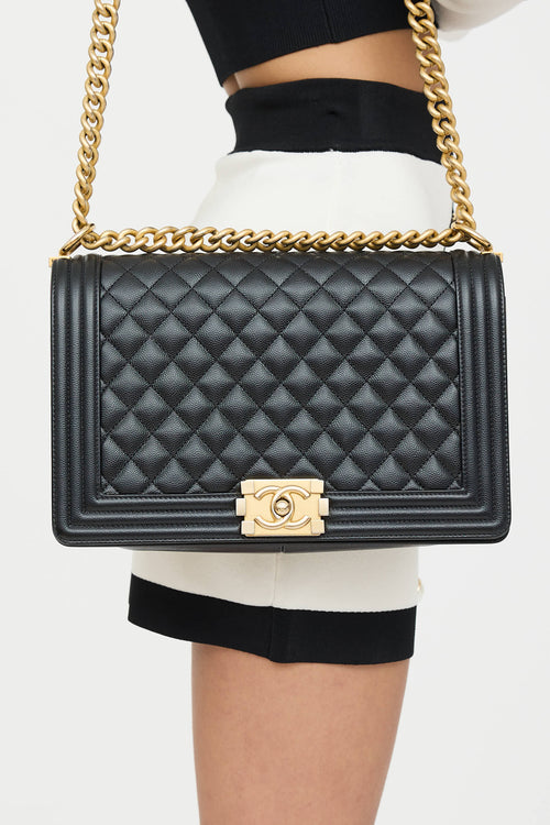 Chanel 2019 Medium Caviar Boy Bag