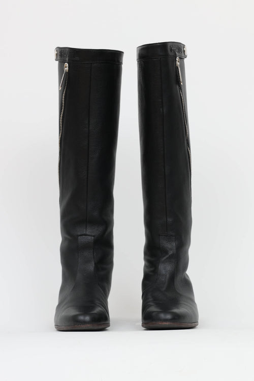Chanel 2008 Leather Riding Boot