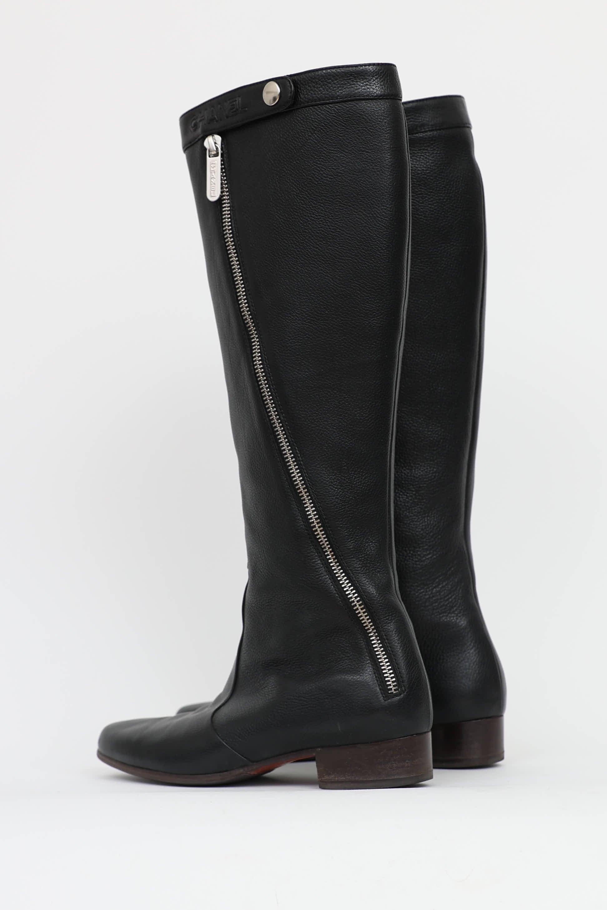 Chanel 2008 Leather Riding Boot