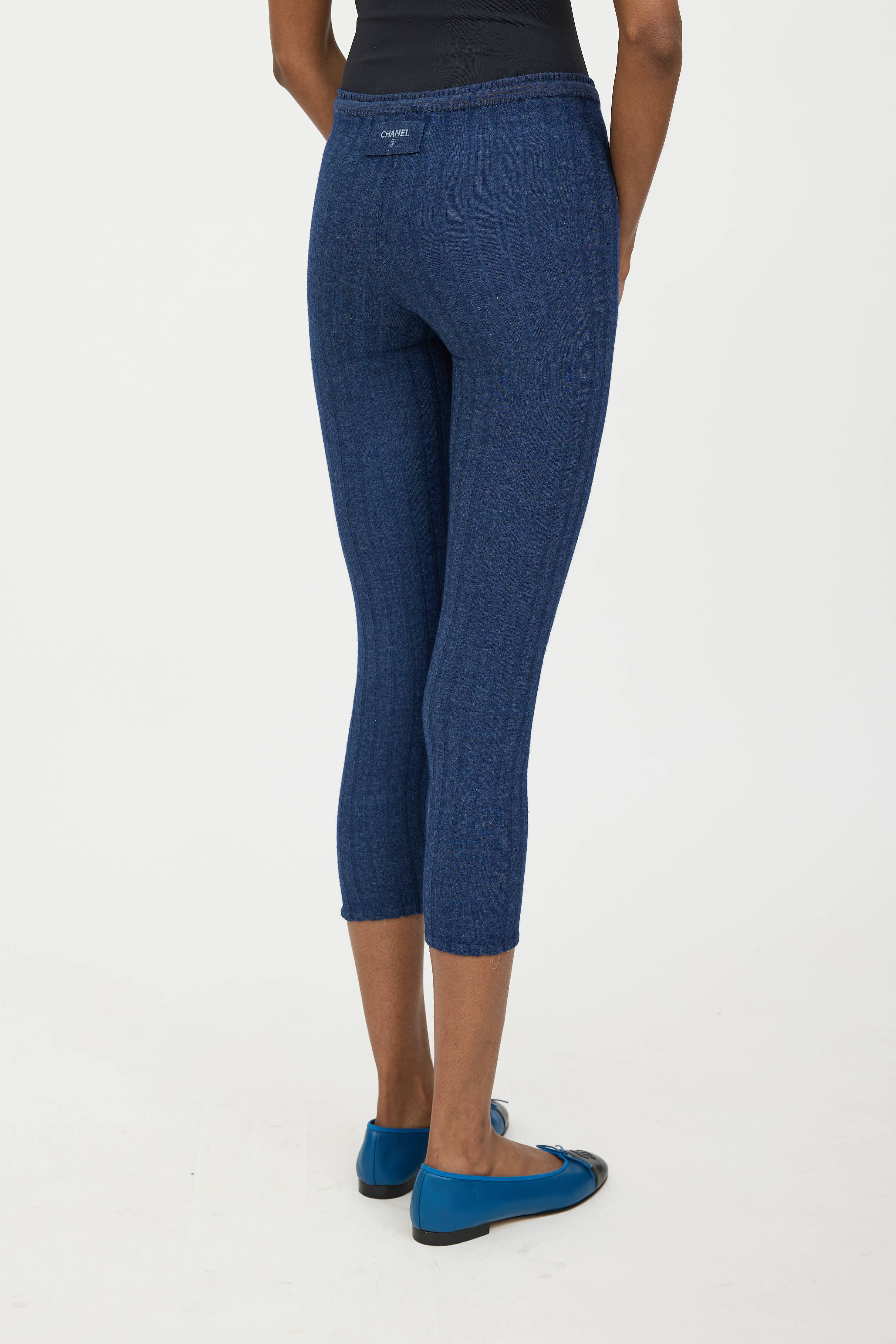Chanel Wool Knit Logo Trouser